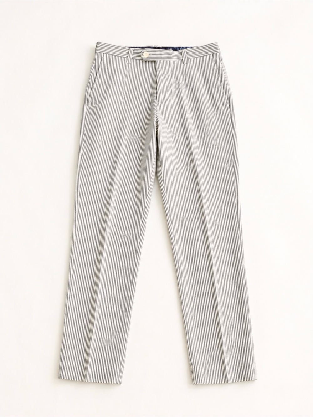 Lauren Ralph Lauren Seersucker Pants 16R Boys Ivory Blue Stripe Cotton Preppy